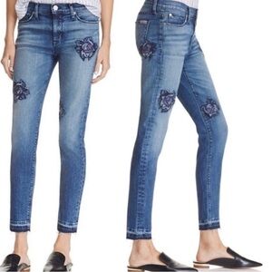 Hudson Nico Midrise Ankle Skinny Jeans Embroidered